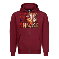 Burgundy i'm just here for the snacks baseball Zipper Hoodie - Jasminsmagicworld