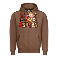 Chestnut i'm just here for the snacks baseball Zipper Hoodie - Jasminsmagicworld