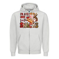 Dove Grey i'm just here for the snacks baseball Zipper Hoodie - Jasminsmagicworld