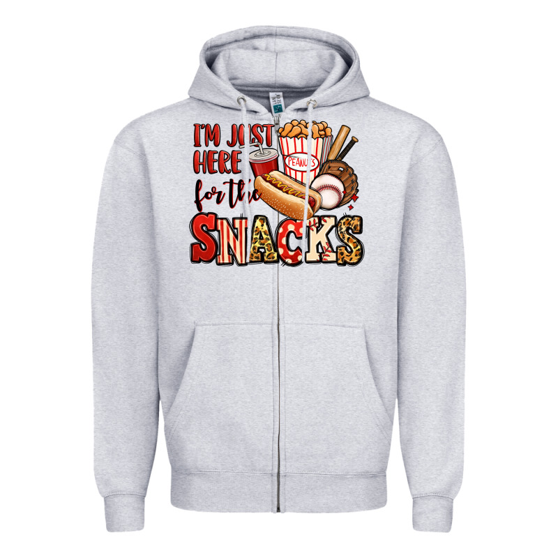 I'm Just Here For The Snacks Baseball Zipper Hoodie by Jasminsmagicworld | Teevron
