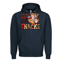 Navy i'm just here for the snacks baseball Zipper Hoodie - Jasminsmagicworld