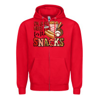 Red i'm just here for the snacks baseball Zipper Hoodie - Jasminsmagicworld