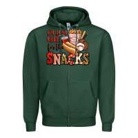 Sports Green i'm just here for the snacks baseball Zipper Hoodie - Jasminsmagicworld