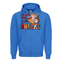 True Royal i'm just here for the snacks baseball Zipper Hoodie - Jasminsmagicworld