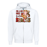 White i'm just here for the snacks baseball Zipper Hoodie - Jasminsmagicworld