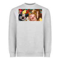 Heather Grey Farm animals with aztec Heavyweight Sweatshirt - RanaPortraitStore