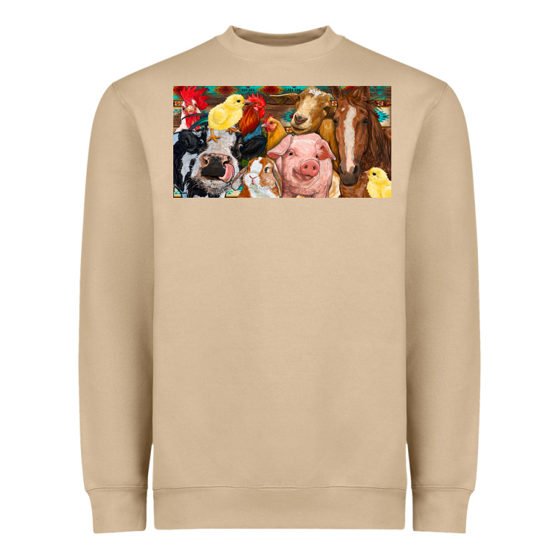 Farm Animals With Aztec Heavyweight Sweatshirt by RanaPortraitStore | Teevron