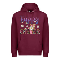 Burgundy happy easter cross Premium Hoodie - Artiststas