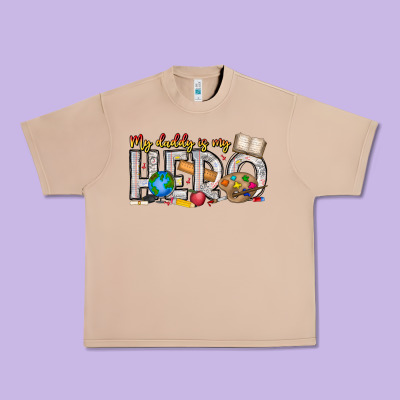My Daddy Is My Hero Teacher Urban Heavy Tee Designed By Cowhidedigitalart