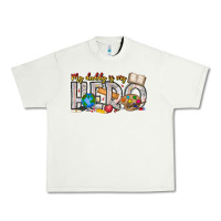 Pistachio My Daddy is my Hero Teacher Urban Heavy Tee - CowhideDigitalArt