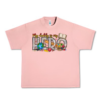 Salmon My Daddy is my Hero Teacher Urban Heavy Tee - CowhideDigitalArt