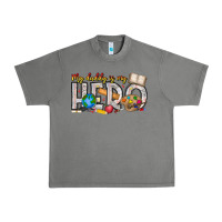 Tornado My Daddy is my Hero Teacher Urban Heavy Tee - CowhideDigitalArt