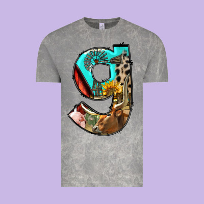 Farm Life Alphabet Lowercase Letters G Vintage Tee Designed By Bundleandbundleshop