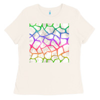 Bone Watercolor Rainbow Giraffe Seamless Pattern Ladies Tee - BundleAndBundleShop