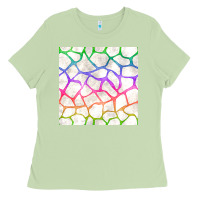 Matcha Watercolor Rainbow Giraffe Seamless Pattern Ladies Tee - BundleAndBundleShop