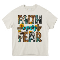 Cream faith over fear Heavy Core Tee - OliviaCreatesArt