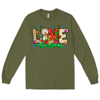 Army Green love Christmas Long Sleeve Tee - CowhideDigitalArt
