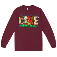Burgundy love Christmas Long Sleeve Tee - CowhideDigitalArt