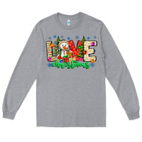 Heather Grey love Christmas Long Sleeve Tee - CowhideDigitalArt