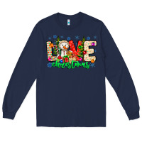 Navy love Christmas Long Sleeve Tee - CowhideDigitalArt