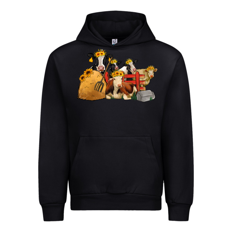 Cows With Sunflower Headbands Urban Hoodie by Jasminsmagicworld | Teevron