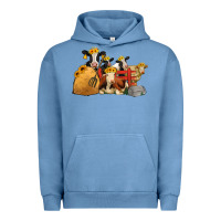 Pigment Pebble Blue Cows With Sunflower Headbands Urban Hoodie - Jasminsmagicworld