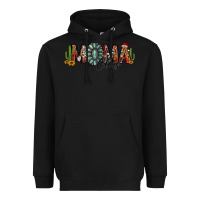 Black western christmas mama claus sunflowers and cactus Heavyweight Hoodie - Jasminsmagicworld