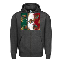 Charcoal Heather Mexican Flag Zipper Hoodie - RanaPortraitStore