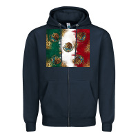 Navy Mexican Flag Zipper Hoodie - RanaPortraitStore