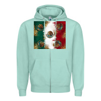 Seafoam Mexican Flag Zipper Hoodie - RanaPortraitStore