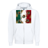 White Mexican Flag Zipper Hoodie - RanaPortraitStore