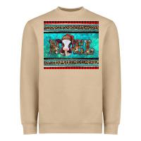 Western Christmas Baby Cow Noel Tumbler Heavyweight Sweatshirt | Teevron