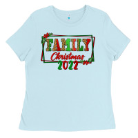 Baby Blue Family Christmas 2022 Ladies Tee - FaDigitalArtStudio