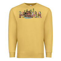 Antique Gold Mama with bear and daisy Premium Sweatshirt - RanaPortraitStore