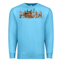 Ocean Blue Mama with bear and daisy Premium Sweatshirt - RanaPortraitStore