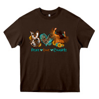 Chocolate Brown peace love cowgirls Heavy Core Tee - OliviaCreatesArt