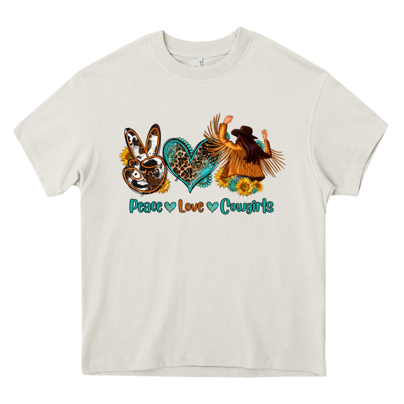 Peace Love Cowgirls Heavy Core Tee by OliviaCreatesArt | Teevron