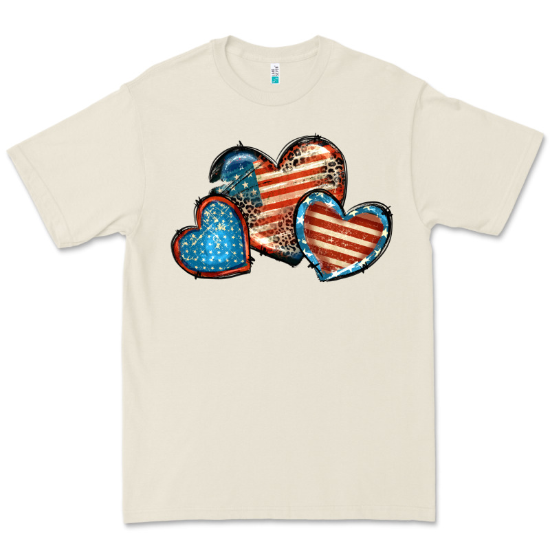 American Flag Hearts 4th Of July Premium Tee by FaDigitalArtStudio | Teevron