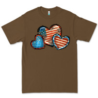 Cacao American flag hearts 4th of july Premium Tee - FaDigitalArtStudio