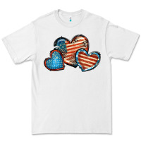 White American flag hearts 4th of july Premium Tee - FaDigitalArtStudio