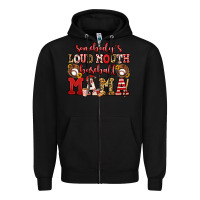 Black somebody's loud mouth baseball mama Zipper Hoodie - Jasminsmagicworld
