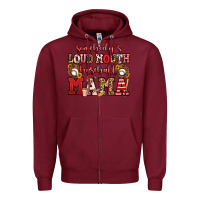 Burgundy somebody's loud mouth baseball mama Zipper Hoodie - Jasminsmagicworld