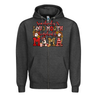 Charcoal Heather somebody's loud mouth baseball mama Zipper Hoodie - Jasminsmagicworld