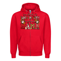 Red somebody's loud mouth baseball mama Zipper Hoodie - Jasminsmagicworld