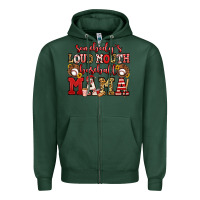 Sports Green somebody's loud mouth baseball mama Zipper Hoodie - Jasminsmagicworld