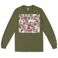 Army Green hot cocoa christmas cheer pattern Long Sleeve Tee - CowhideDigitalArt