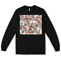 Black hot cocoa christmas cheer pattern Long Sleeve Tee - CowhideDigitalArt
