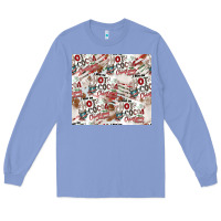 Colony Blue hot cocoa christmas cheer pattern Long Sleeve Tee - CowhideDigitalArt