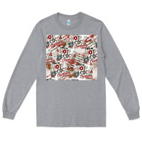 Heather Grey hot cocoa christmas cheer pattern Long Sleeve Tee - CowhideDigitalArt