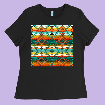 Native American Aztec Seamless Pattern 1 Ladies Tee Designed By Bundleandbundleshop